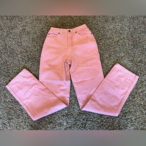 High-Waist Pink Women’s Straight-Leg Jeans